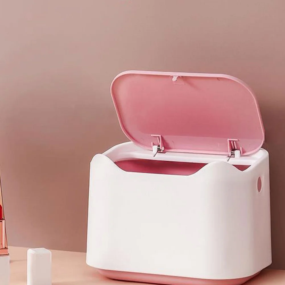 

2 Pcs Garbage Can Lid Desktop Trash Bin Cute Press-type Tiny Waste Small Office