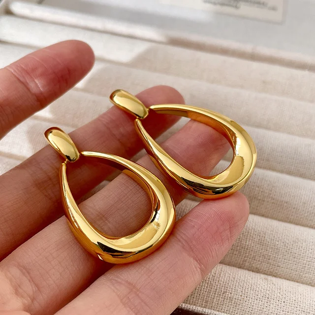 Boucles d'oreilles pendantes en acier inoxydable pour femmes, style vintage, géométriques exagérées, pour fêtes, mariages, cadeaux