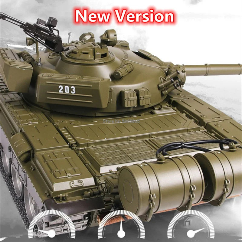 65CM Oversized Metal Smoking RC Tank 1:16 Omnidirectional Driving Fire Bullet Simulated Recoil Force Remote Control Tank Model 2