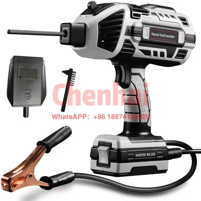 

Hand-held portable arc welding machine welder gun suitable for 3.2/2.5mm Wire rods with alligator clip/power cable/steel brush