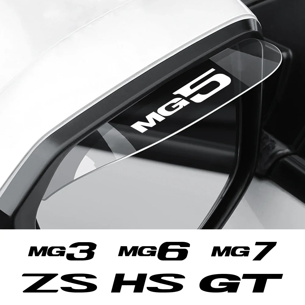 Transparent Car Rear View Mirror Rain Eyebrow PVC RainProof Sticker Auto Accessories For MG ZS HS GT HECTOR MG3 MG5 MG6 MG7 rearview mirror rain eyebrow