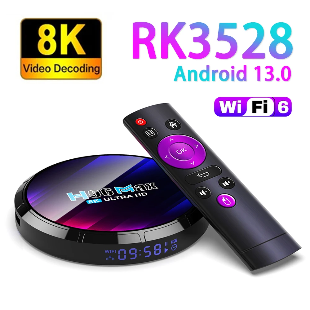

2023 H96 MAX Smart TV Box 4Kx2K Ultra HD Output Android 13 WiFi 6 Media Player Set Top Receiver 16GB 32GB 64GB TV Box
