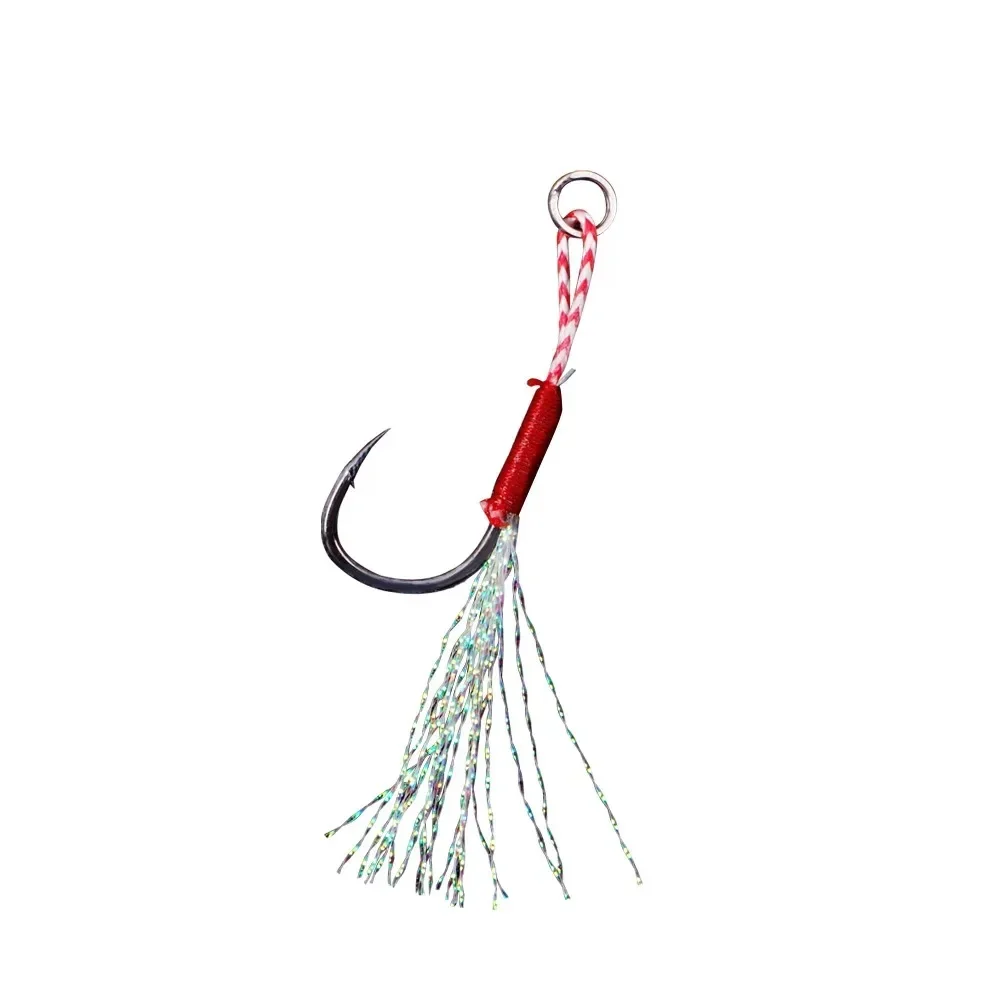 30/60 stücke Langsam Jigging Angeln Cast Jigs Unterstützen Haken Stacheldraht Einzel Jig Haken Gewinde Feder Pesca High Carbon Stahl angeln Locken – Detail 6