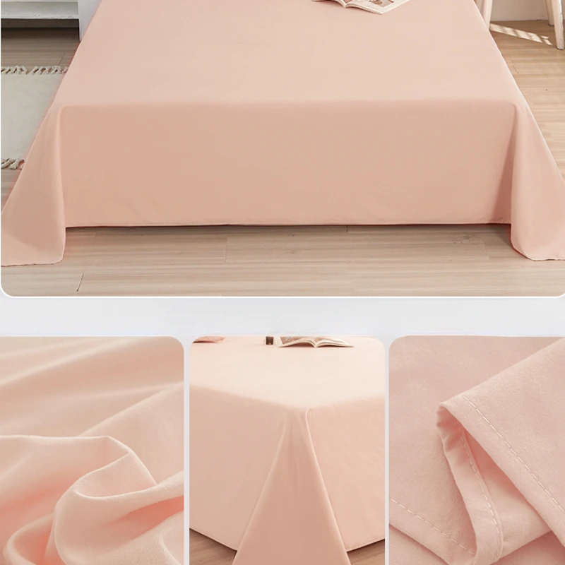 Flat Bed Sheets Thicker Solid Simple Twin Queen Full Size Durable Antibacterial Non-slip Comfortable Nordic Style Mattress Cover 6