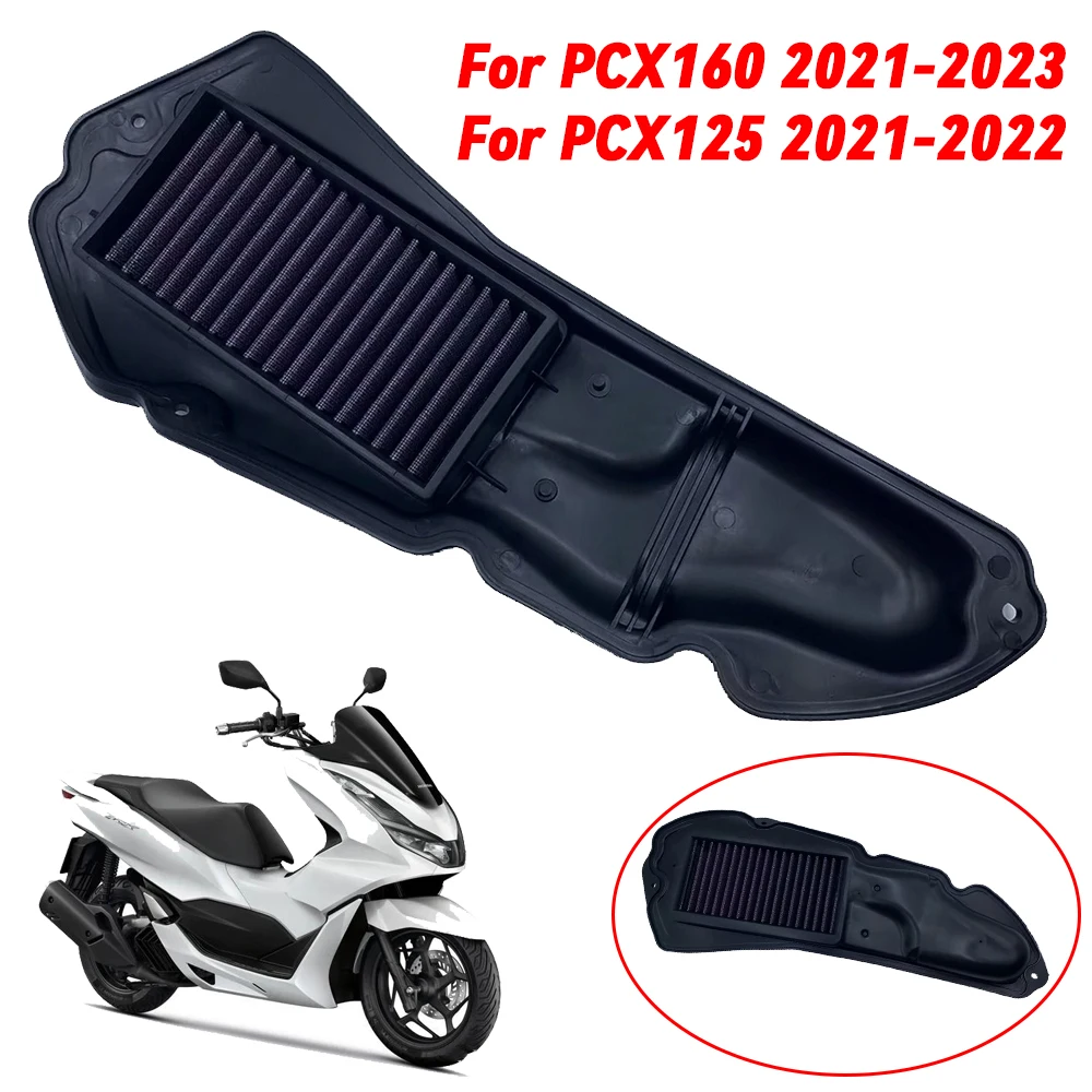 

Воздухозаборный фильтр для мотоциклетного двигателя Honda PCX125 2021-2022 PCX160 2021-2023, очиститель воздуха из нетканого материала с высоким потоком, воздушный фильтр