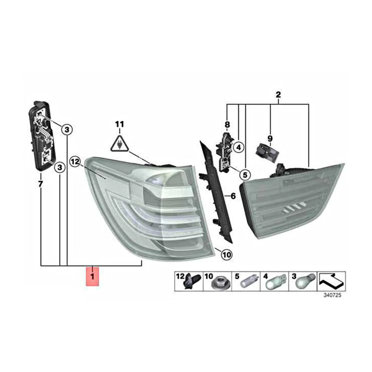 

Задняя крышка заднего фонаря 63217217312 дюйма для BMW X3 F25 2009-2017
