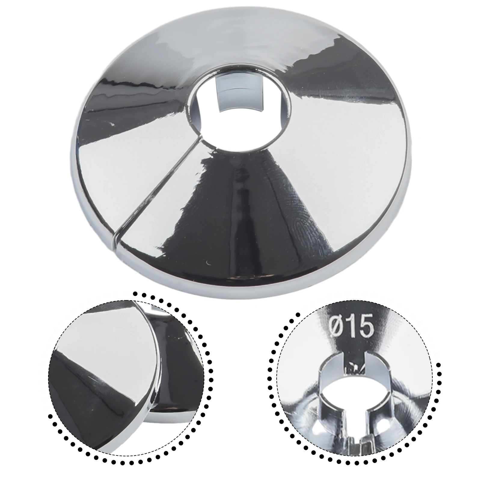 4 stücke 15mm Chrom Farbe Silber Galvanisieren Kühler Rohr Kragen Abdeckung Kunststoff Boden Dekoration Wasserhahn Zubehör – Detail 39