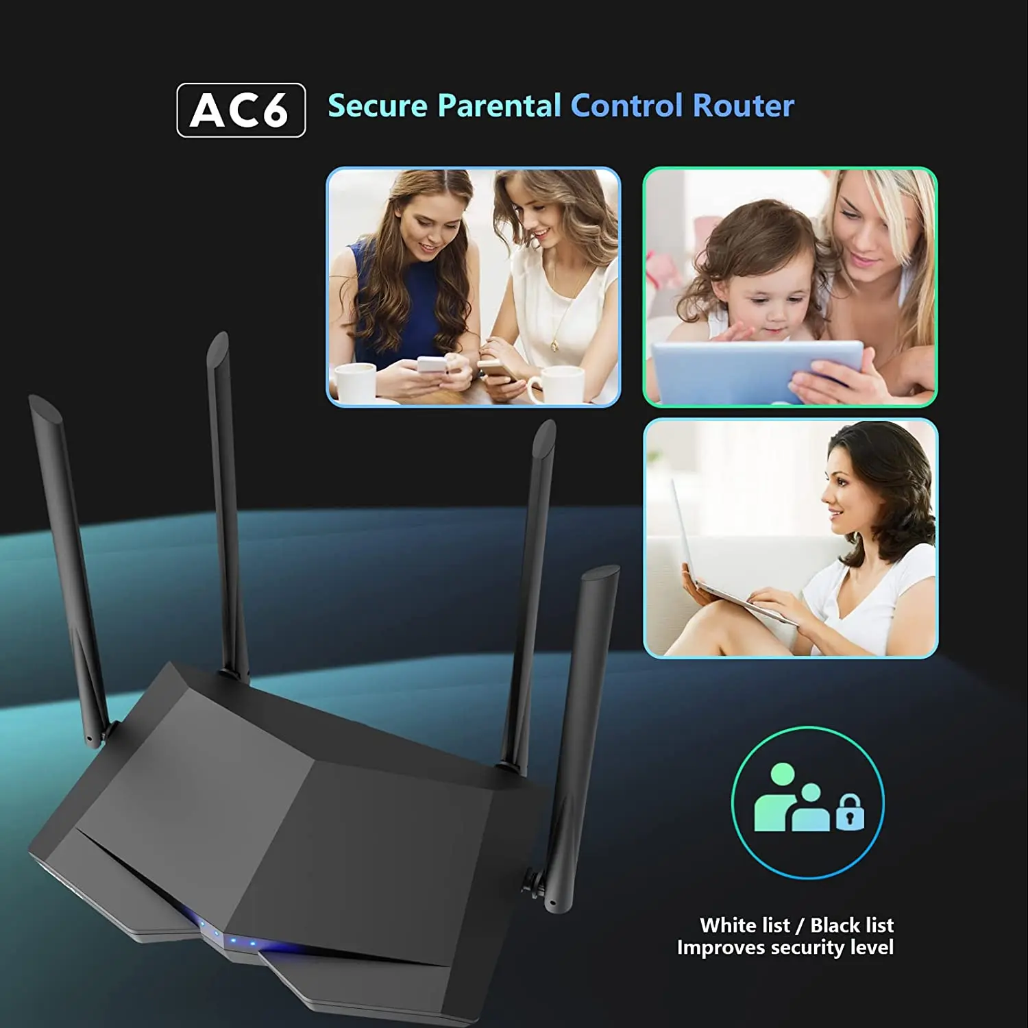 Global Version Tenda AC6 WiFi Router AC1200 5Ghz High Speed Wireless Internet MU-MIMO Beamforming Long Range Cover Wireless Router Wifi Router