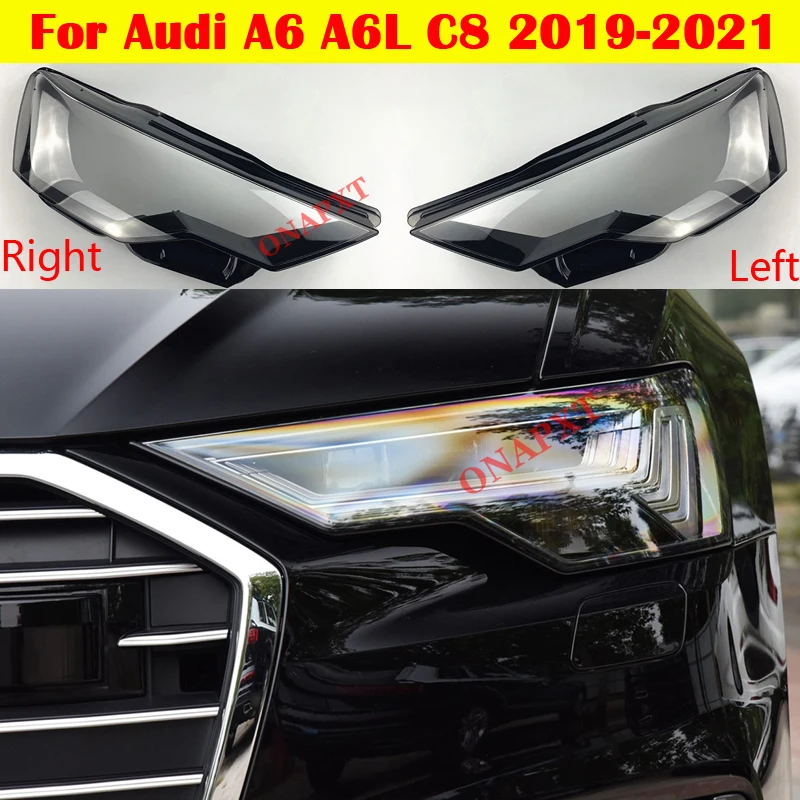 

Auto Headlamp Lampcover For Audi A6 A6L C8 2019-2021 Car Front Headlight Cover Lampshade Head Lamp Shell Light Glass Lens Case