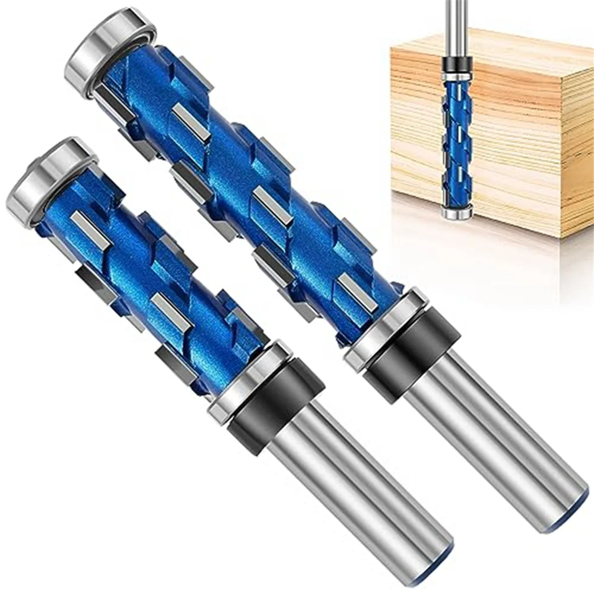 2pc-flush-trim-router-bit-set-1-2inch-shankdouble-bearing-spiral-trimming-tool-woodworking-milling-cutter-tool-for-wood