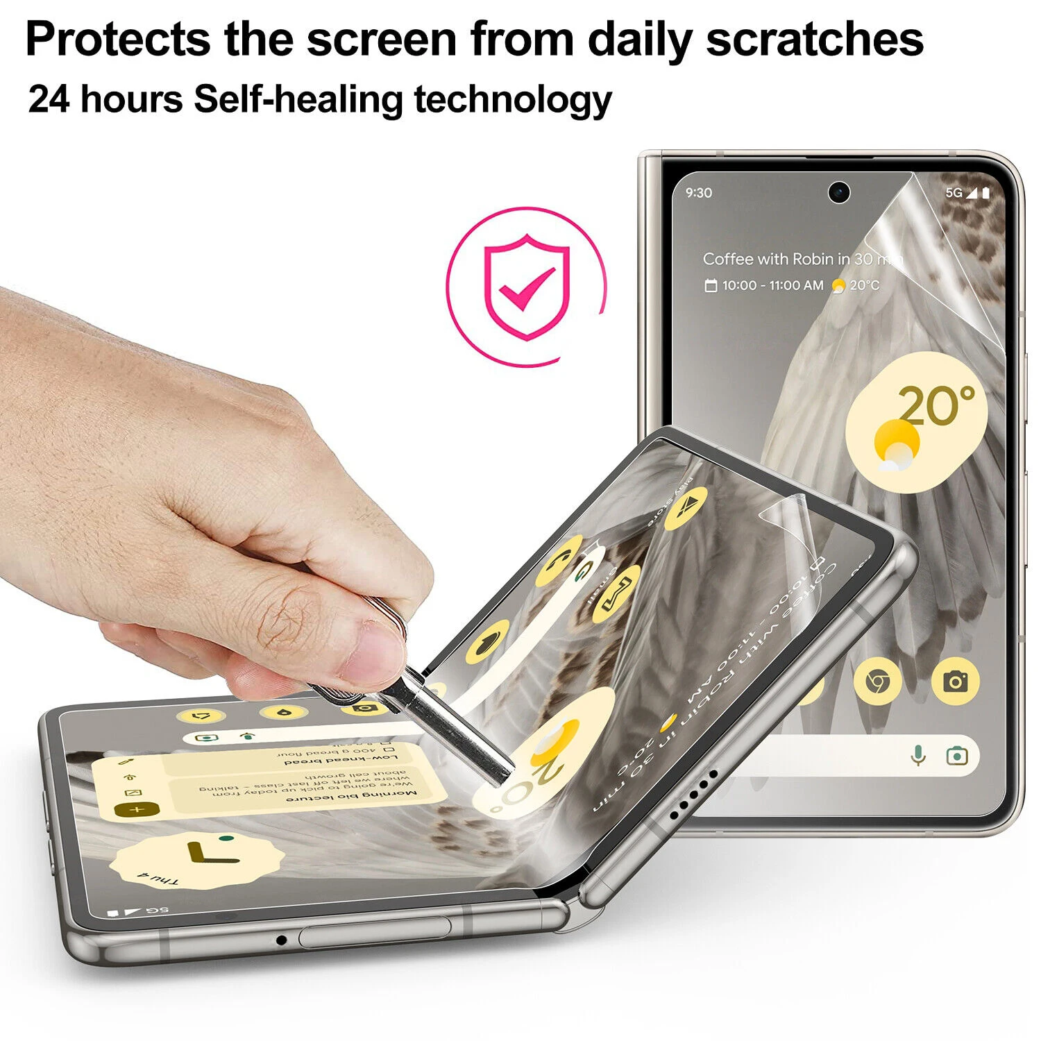 3 in 1 hd klar matt gefrostet weich Hydro gel Film für Google Pixel 9 Pro Fold 5g vorne hinten Displays chutz folie Anti Finger abdruck – Detail 6
