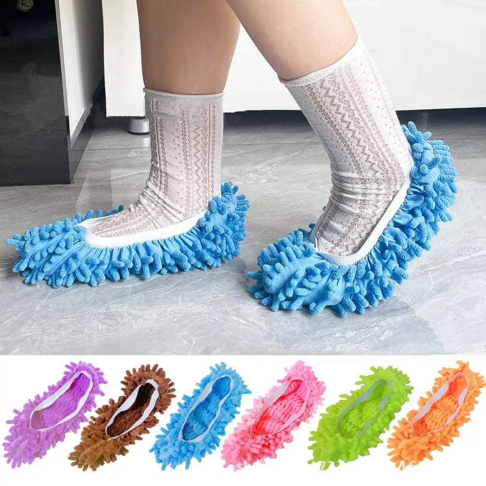 Pantofole Per Mocio Ciniglia 4 Paia – Copriscarpe Riutilizzabili Per Pulire Pavimenti, Assorbenti E Antigraffio, Multicolore