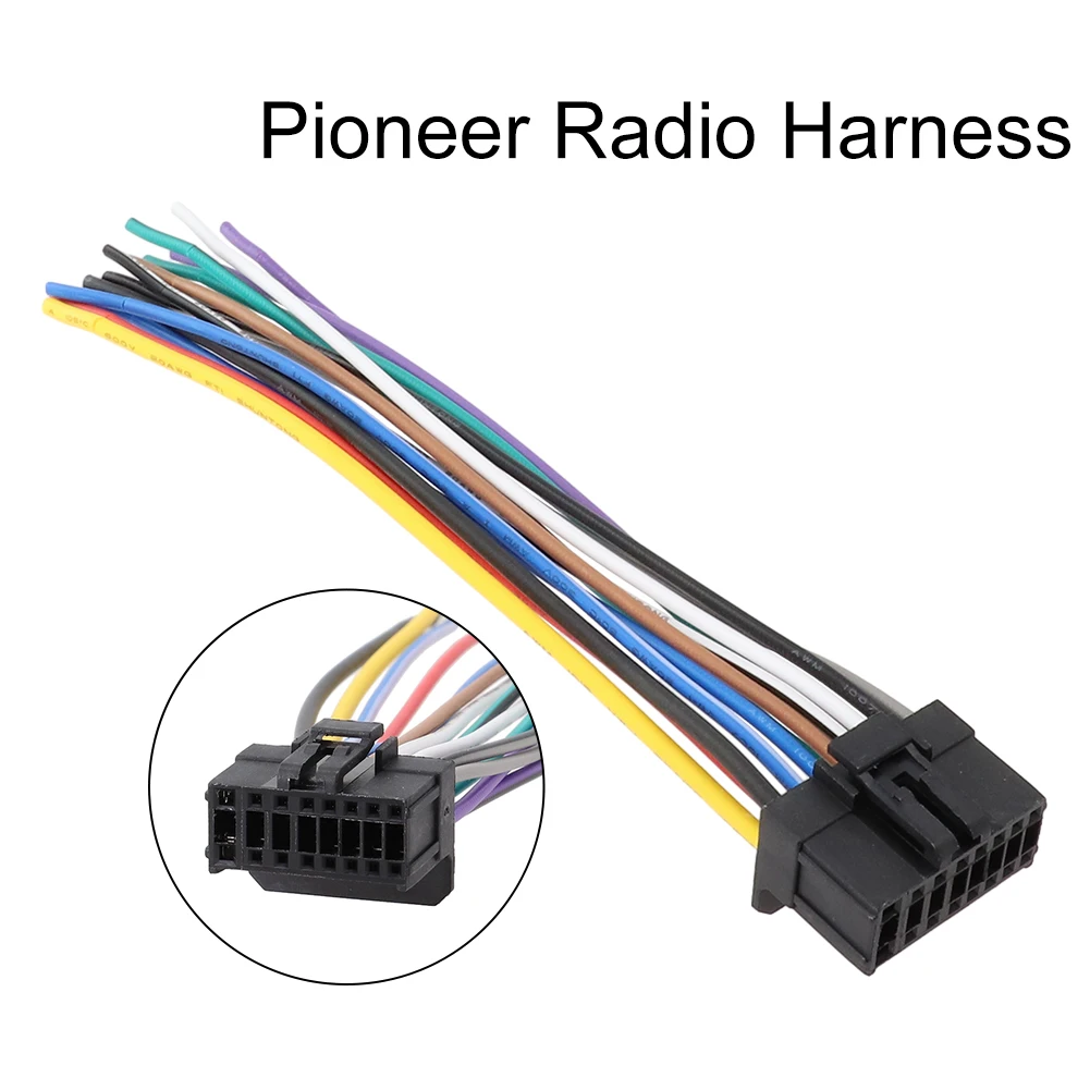 Pioneer Radio Harness Plug conector, fiação de rádio, conector de 16 pinos, DEH12, DEH23, DEH2300