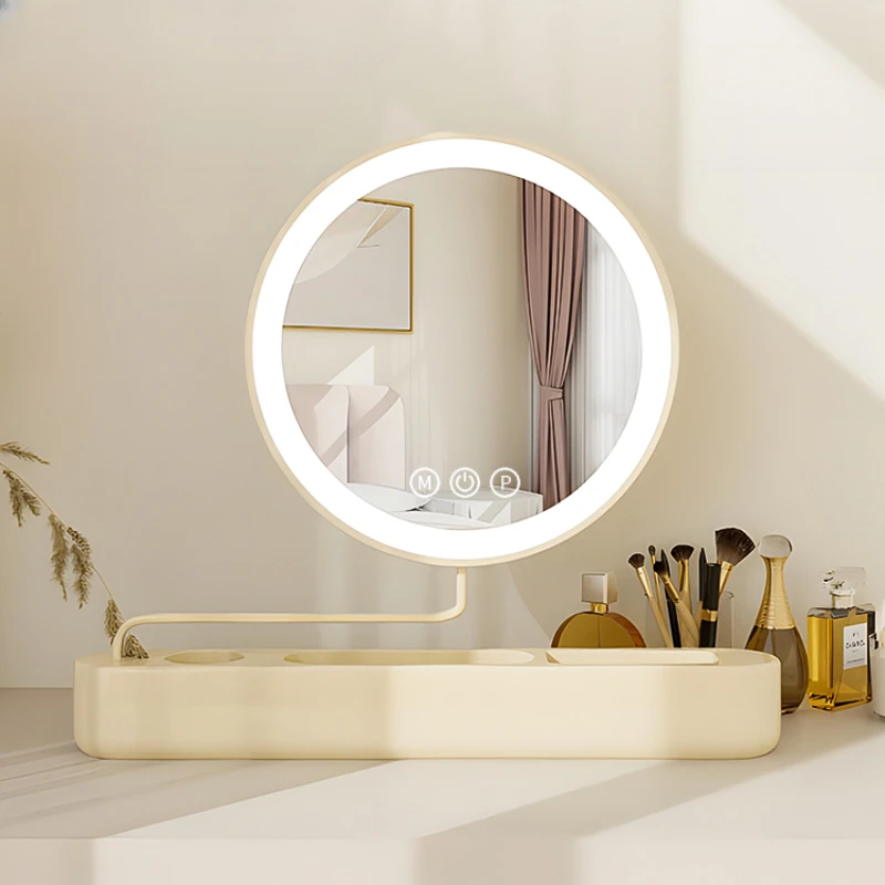 French cream style intelligent makeup mirror, bedroom rotating and stretching