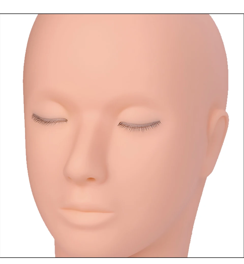 3-Schichtige Wiederverwendbare Wimpern-Übungsaugen, Augenmodell, Puppenkopf für Wimpernverlängerung, Simuliertes Silikon-Augen-Make-up-Übungsgerät – Detail 15