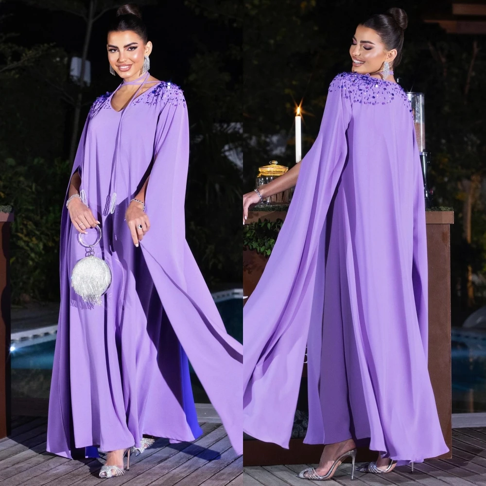 Prom Dress Saudi Arabia Satin Beading Beach A-line V-neck Bespoke Occasion Gown Long Dresses tanpell beading prom dresses scoop neck long sleeves floor length a line gown women button party custom long black prom dress