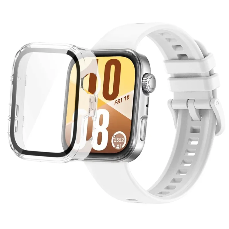 Breathable Silicone Strap with Protective Tempered Glass Screen and HD PC Case