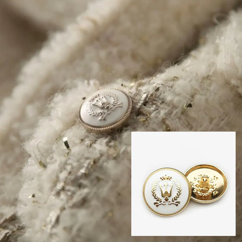 Description Picture 5 of item10Pcs Metal Buttons For Clothing Designers Handmade Luxury Garment Sewing Accessories Decorative Wholesale Coat Craft HandmadDIY