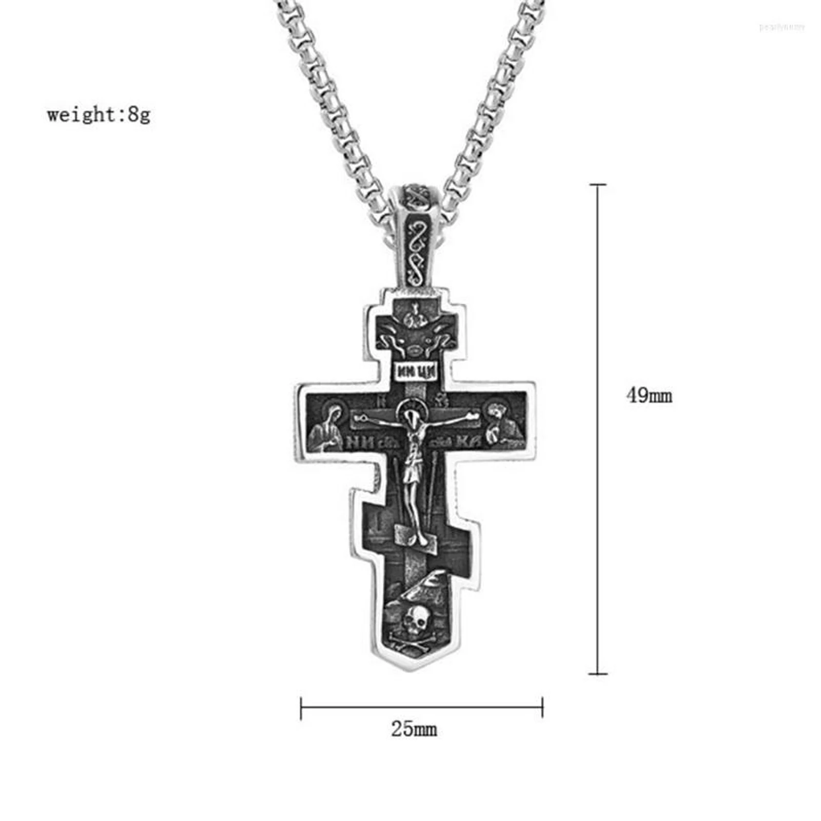 Personalized Retro Cross Jesus Church Religious Stainless Steel Pendant Necklace Punk Rock Jewelry Accessories