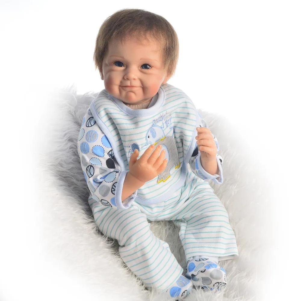 

22" Reborn Dolls Toy For Children Gifts Boy Bebe Reborn Bonecas Soft Silicone Baby Dolls Gift