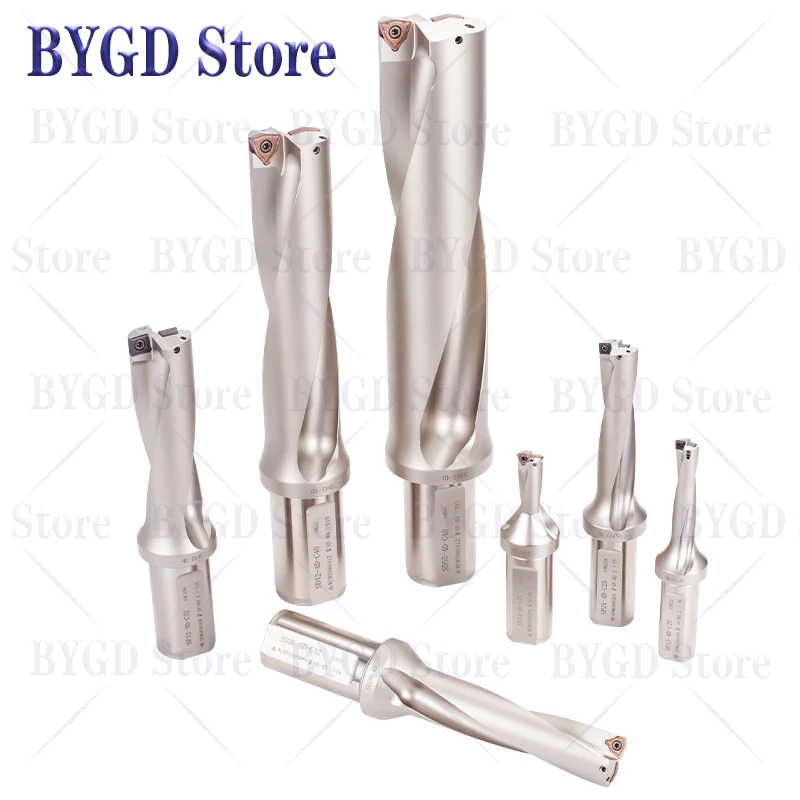 BYGD 고품질 SP 시리즈 드릴, C20 C25 C32 금속 드릴 비트 10mm-40mm, 깊이 2D 3D 4D 5D, SPMG 경합금 인서트 블록 드릴
