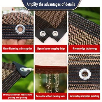 Garden Path Sunshade Net - Coffee Color - Strip Design Is Suitable for Garden Paths, Blocking Direct Sunlight and Protecting Ped 6