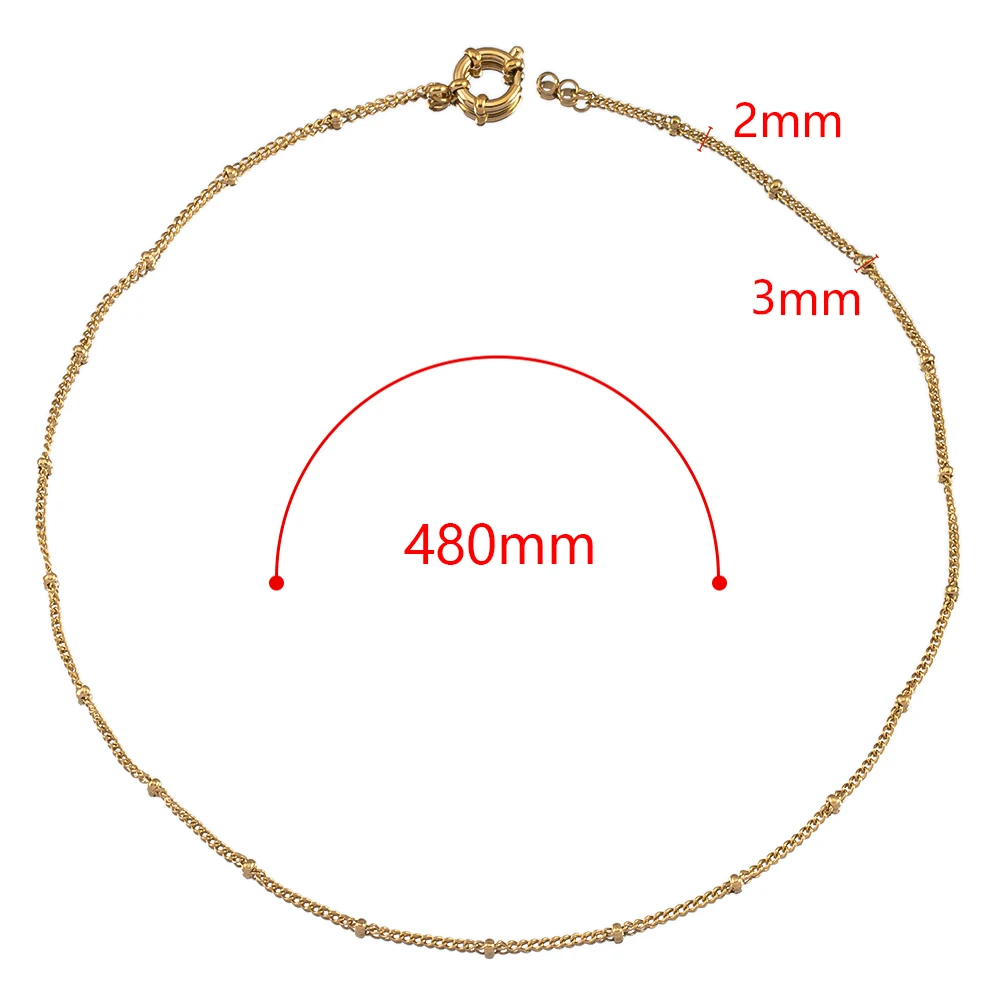 1PC Edelstahl 45cm Grundlegende Link Kette Armband Halskette Frauen Männer Anker Verschluss Perlen Kette Sailor Rad DIY schmuck Erkenntnisse – Detail 12