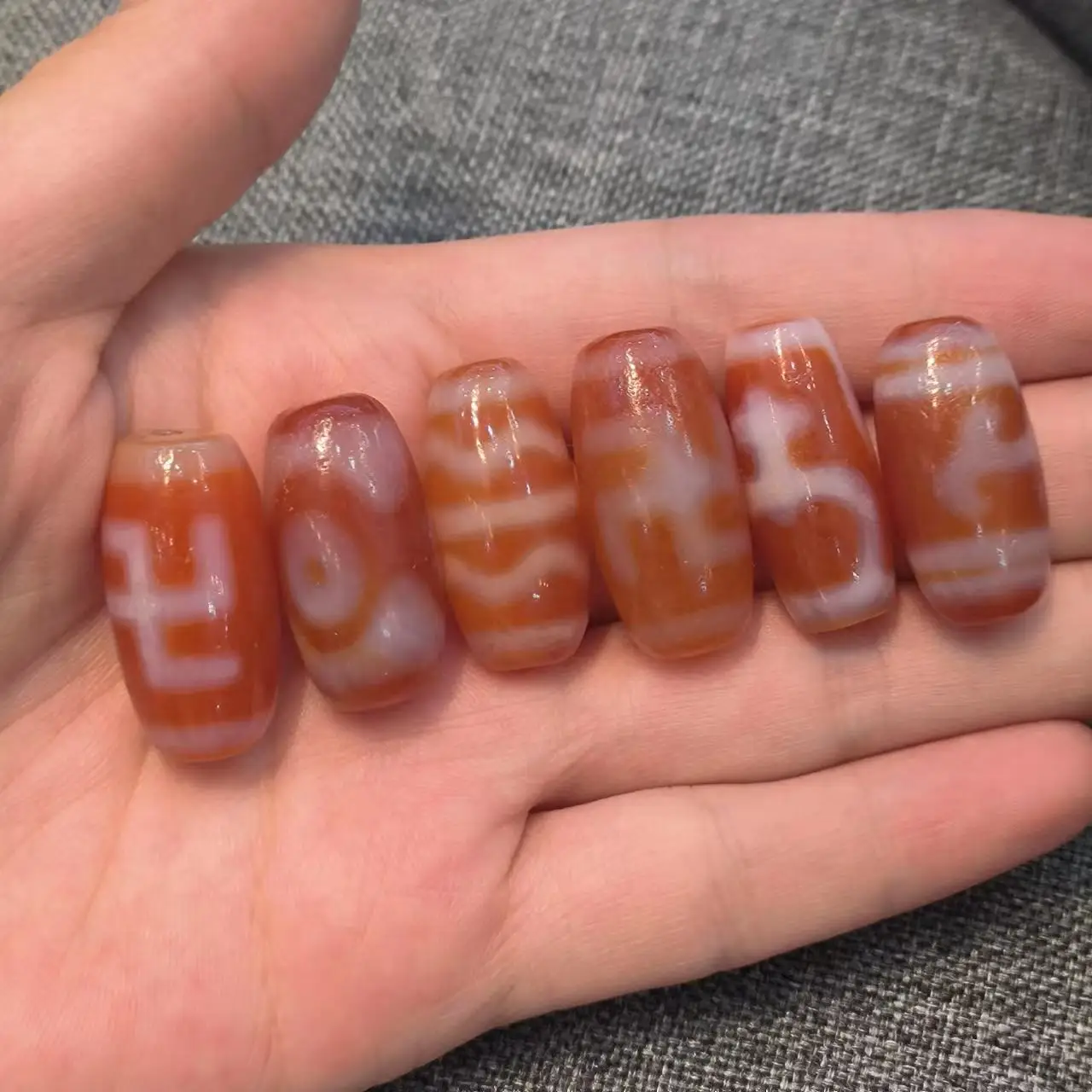 

1pcs/lot Natural Various Pattern Agate Dzi Beads Orange weathered pattern retro ethnic jewelry precious accessories gem amulet