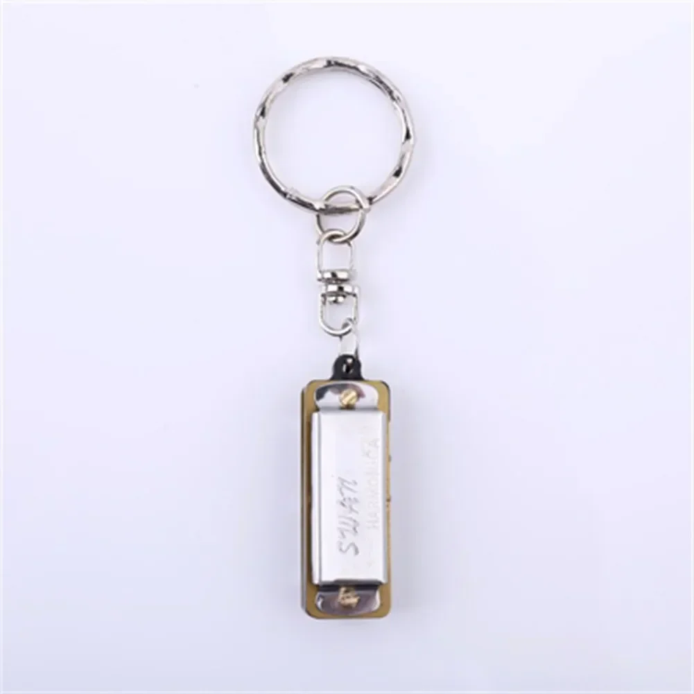 Children Keychain Harmonica With Keychain 1 X Mini Harmonica 35x13x11mm 4 Holes Sturdy Cover Plate Alloy Reeds