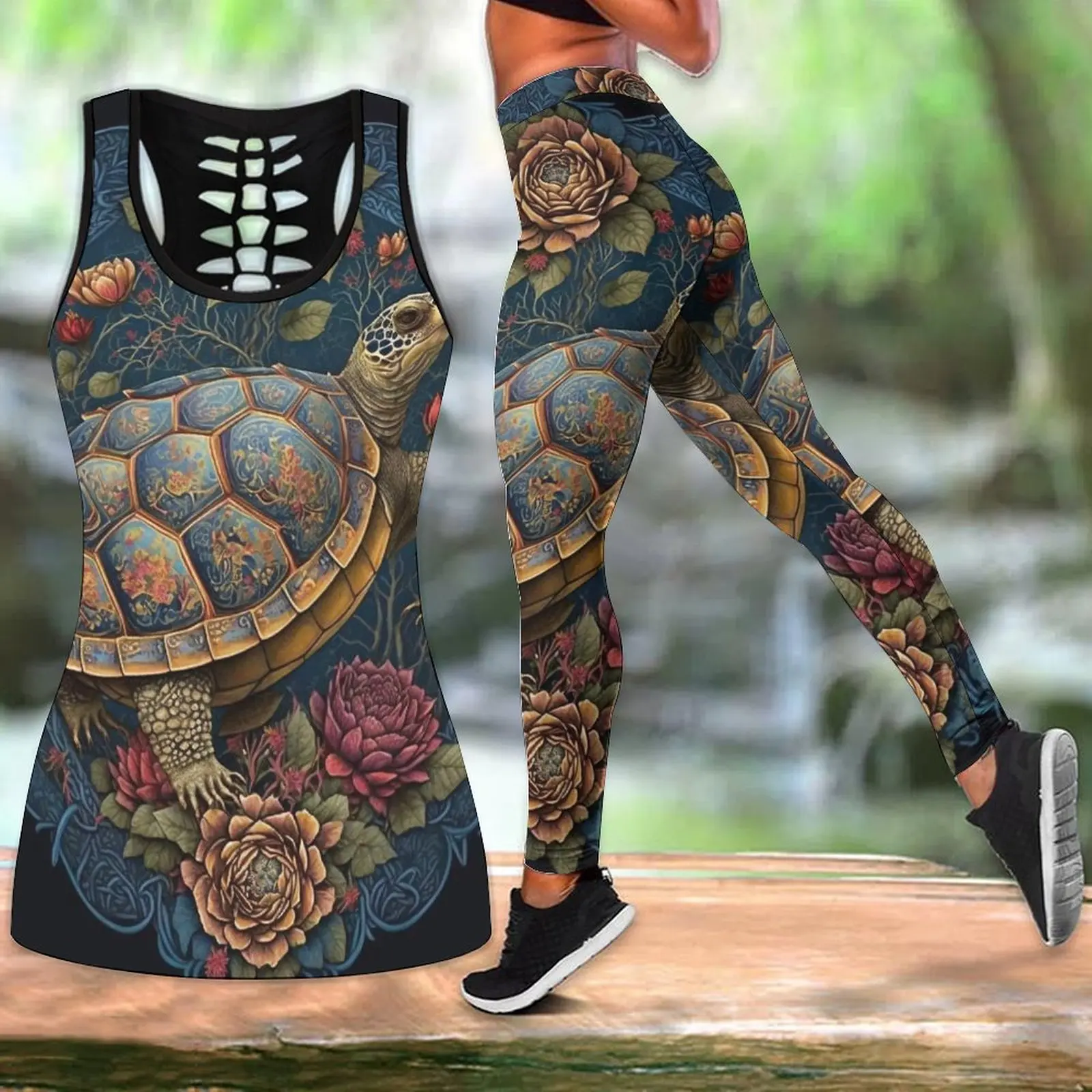 

Летний модный комплект для йоги, Летний жилет с принтом для женщин, майка для йоги, леггинсы