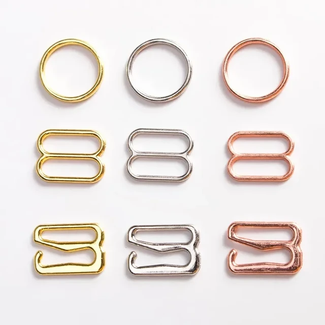 30 Set Bra Sliders and Rings - Metal Lingerie Hardware Sewing Clips Clasp  Hooks ZQMALL for Bra Strap Sewing Accessories (15mm) Q741