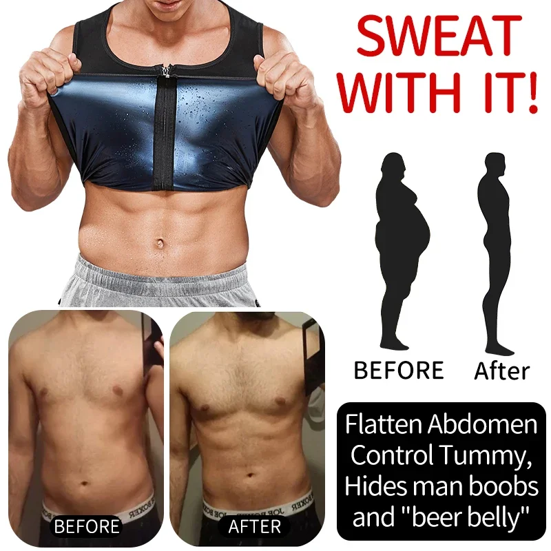 

Vest for Weight loss Hot Neoprene Corset Body Shaper COMFREE Zipper Sauna Tank Top Workout Shapers Shirt Fajas