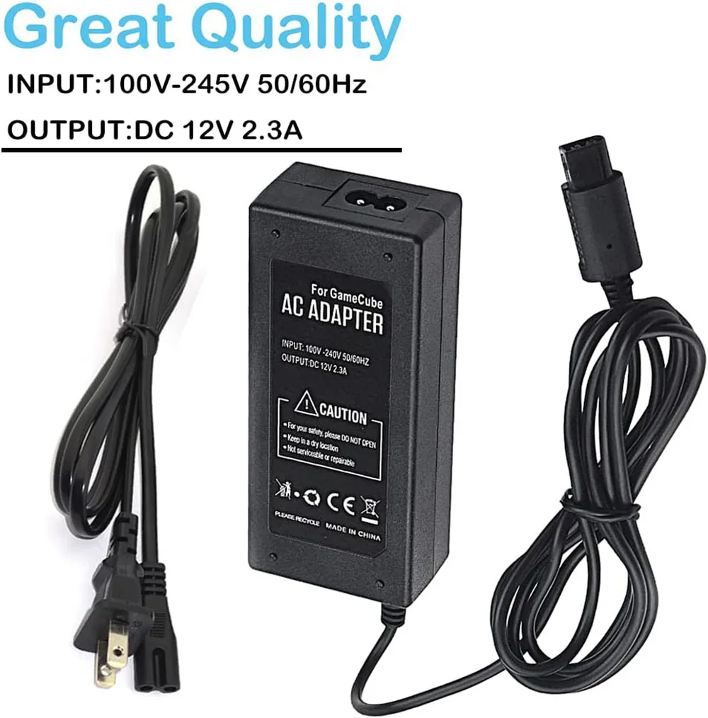 Gamecube Power Supply Cord AV Cable AC Adapter Set Compatible with Nintendo NGC System switching power supply power supply game console power adapter power adapter