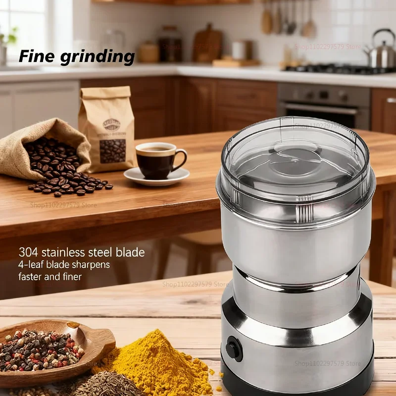 Stainless Steel Ultrafine Crusher Portable Electric Grinder for Baby Food Coffee Beans Spices Pepper Ideal for Home Kitchen Use