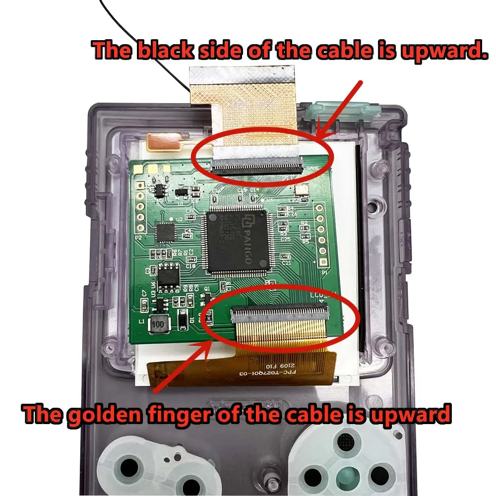 2.6inch Backlight Point-to-Point IPS LCD Screen For GameBoy Color GBC Highlight IPS LCD Multiple Display Modes with Shell Sets