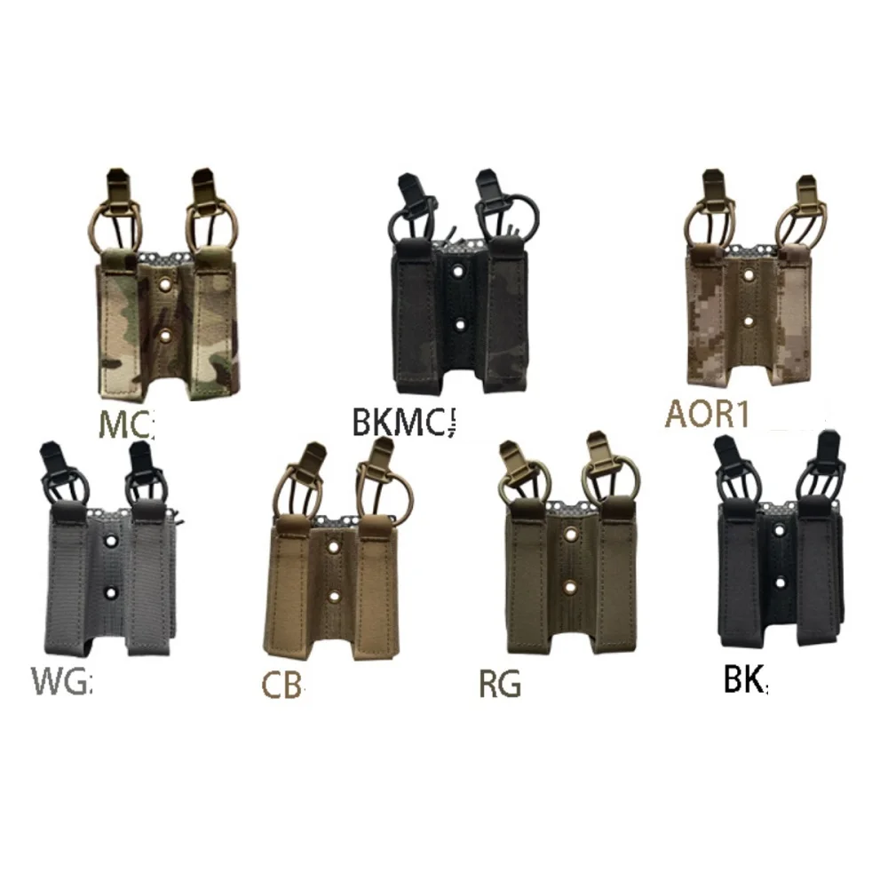 New Tactical Molle Double Mag Pouch Vest Belt Double Elastic 9Mm Dual Magazine Bag Tegirs Composite Plate