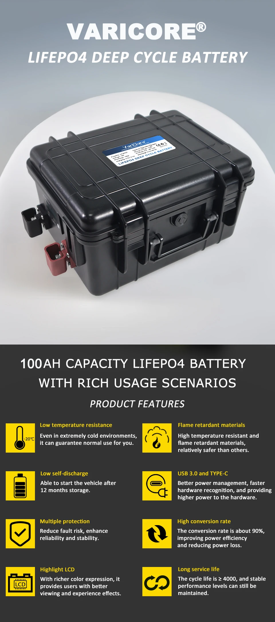 12v/12.8V 150Ah 100Ah LiFePO4 Battery 4s Multifunctional Portable suitcase Batte