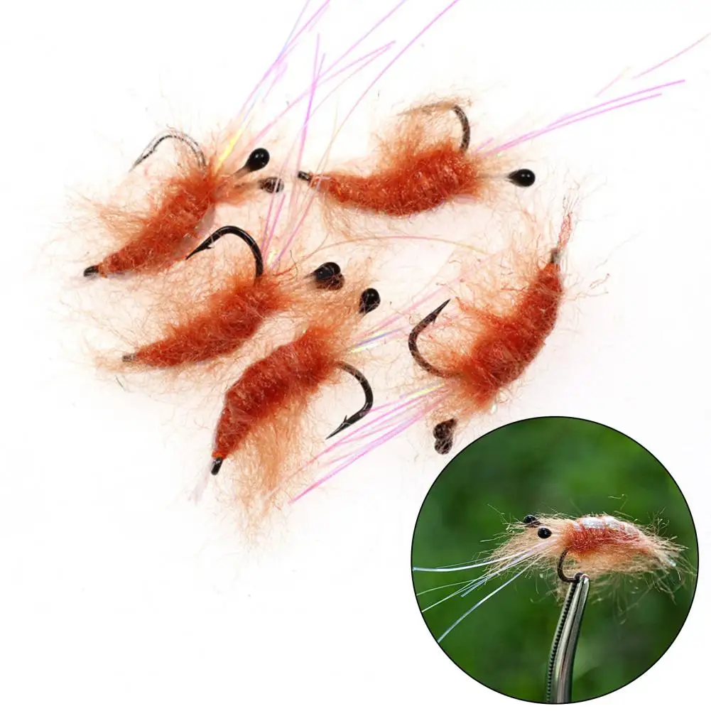 

10Pcs Shrimp Fly Fishing Bait Fake Flies Bait with Sharp Hook Prevent Escape Universal Freshwater Saltwater Fishing Lure Bait Ar