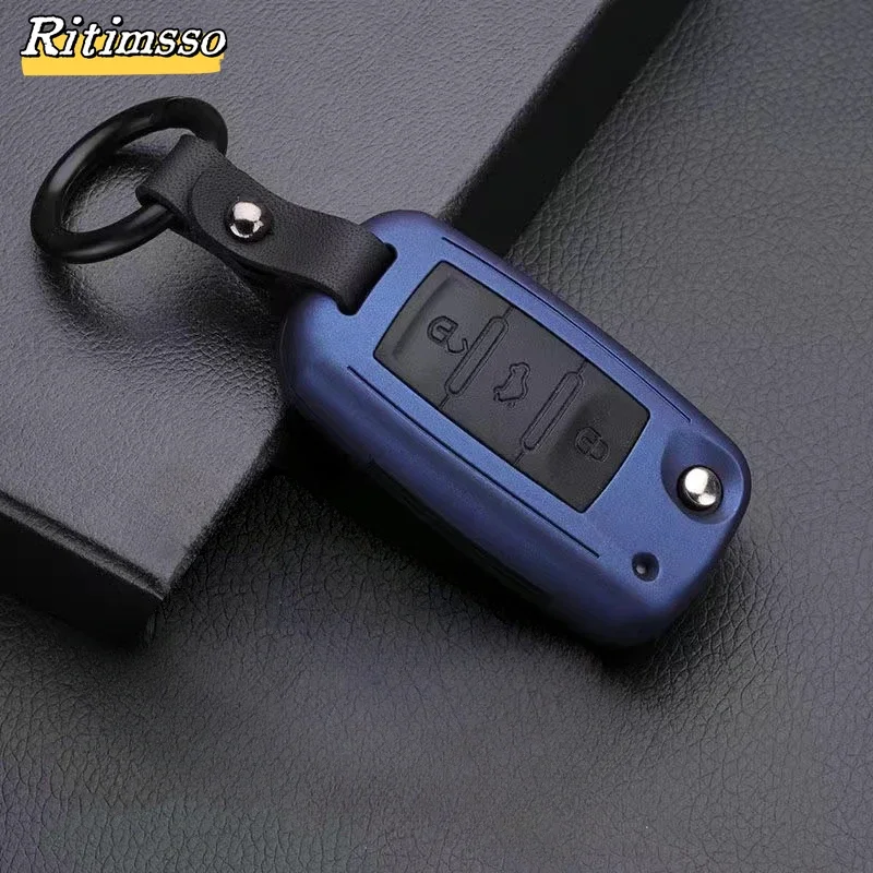 Carbon Fiber Matte Folding Car Key Case 3 Buttons Accessories key case key case cover car key shell remote control case cover flip key fob shell For VW Volkwagen Polo Bora Tiguan Passat Golf 6 Lavida Scirocco