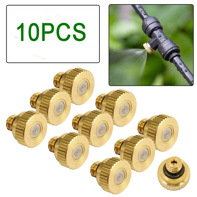 10 Pcs 10/24 "Szál 0,1/0,2/0,3/0,4 Mm Sárgaréz Ködös Fúvókák Kerti Üvegházhatású Virágüzem Öntözőrendszer