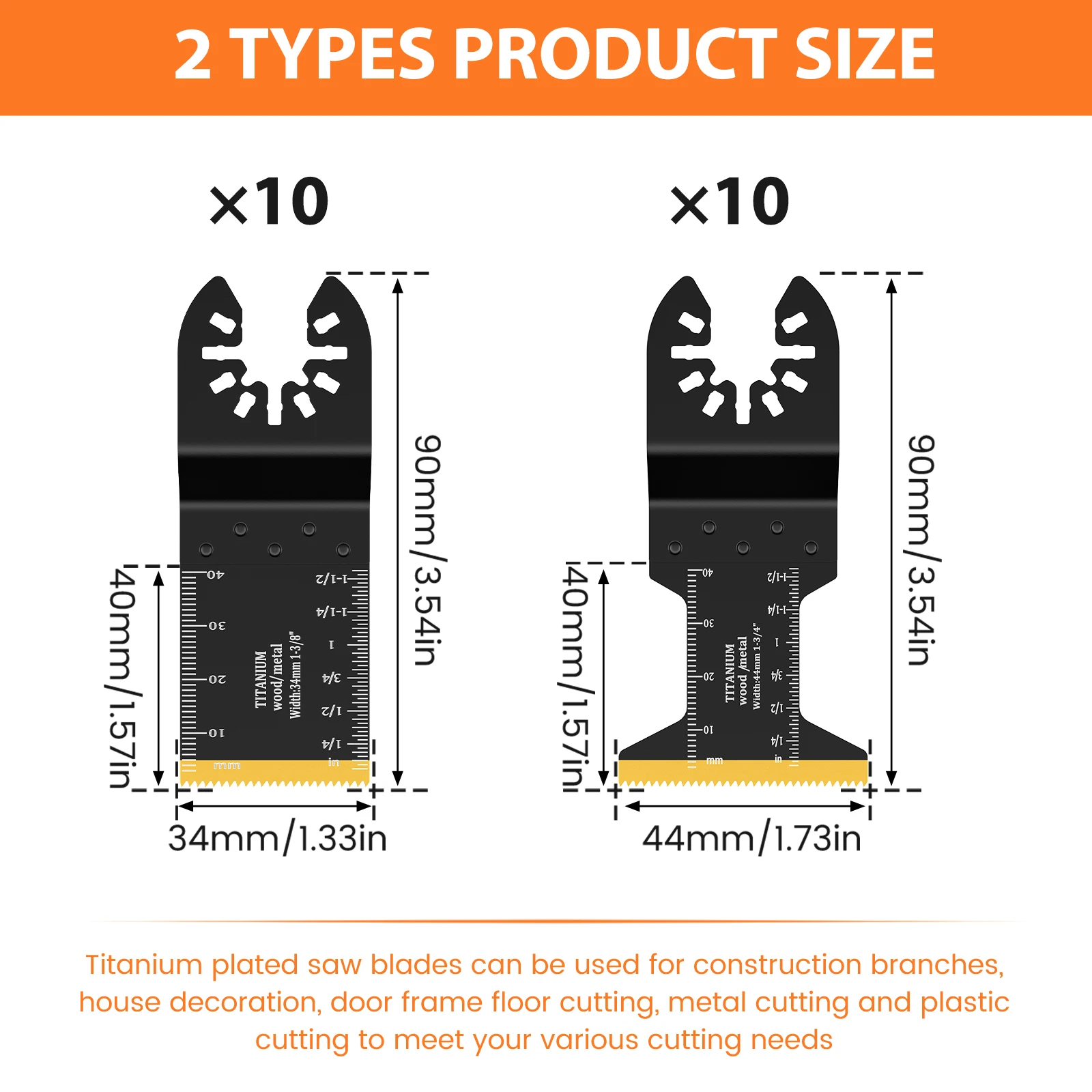 10/20/30pcs Titanium Oscillating Saw Blade Titanium Multi Tool Blades for Soft Metal Nails and Wood Plastic Metal Cutting Blades
