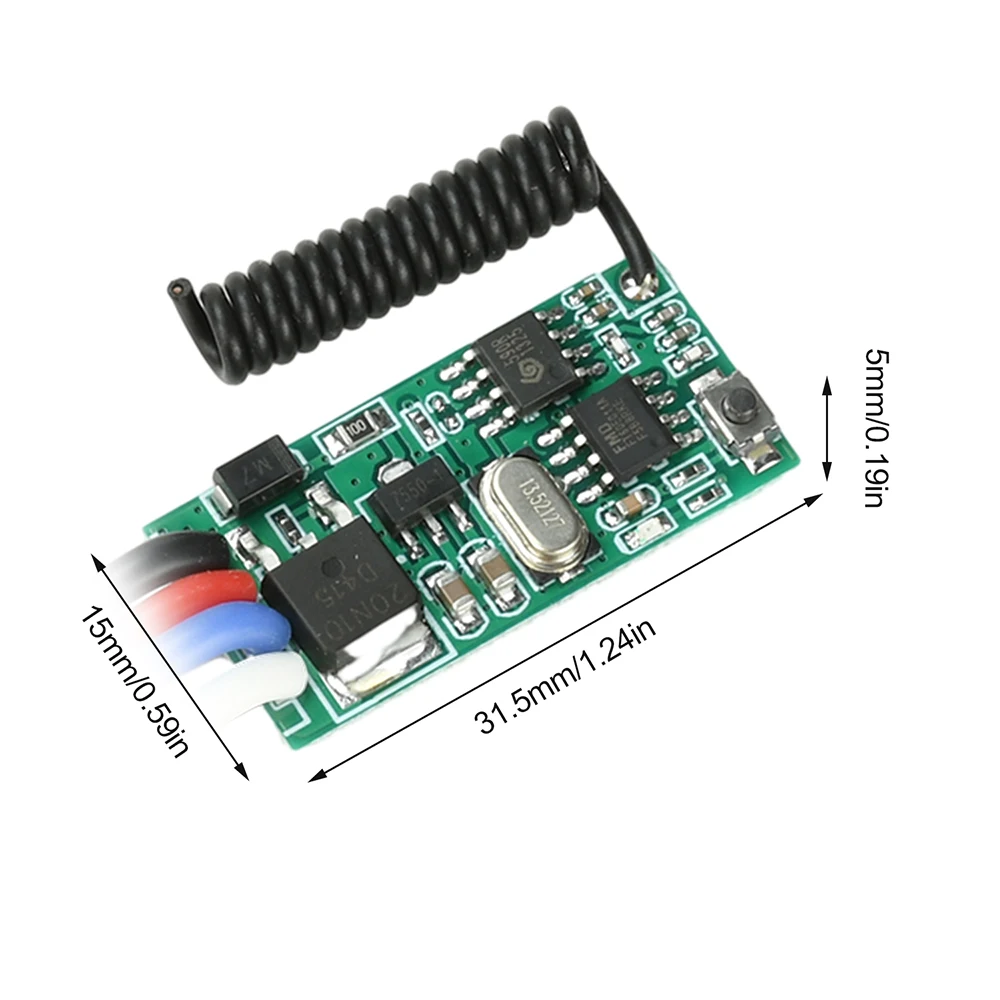 Modulo Interruttore Telecomandato RF 433MHz DC 3.6~24V, Ricevitore di Segnale a 1 Canale con Funzioni Istantanea/Attivazione e Mantenimento/Interblocco con Ritardo - immagine 6