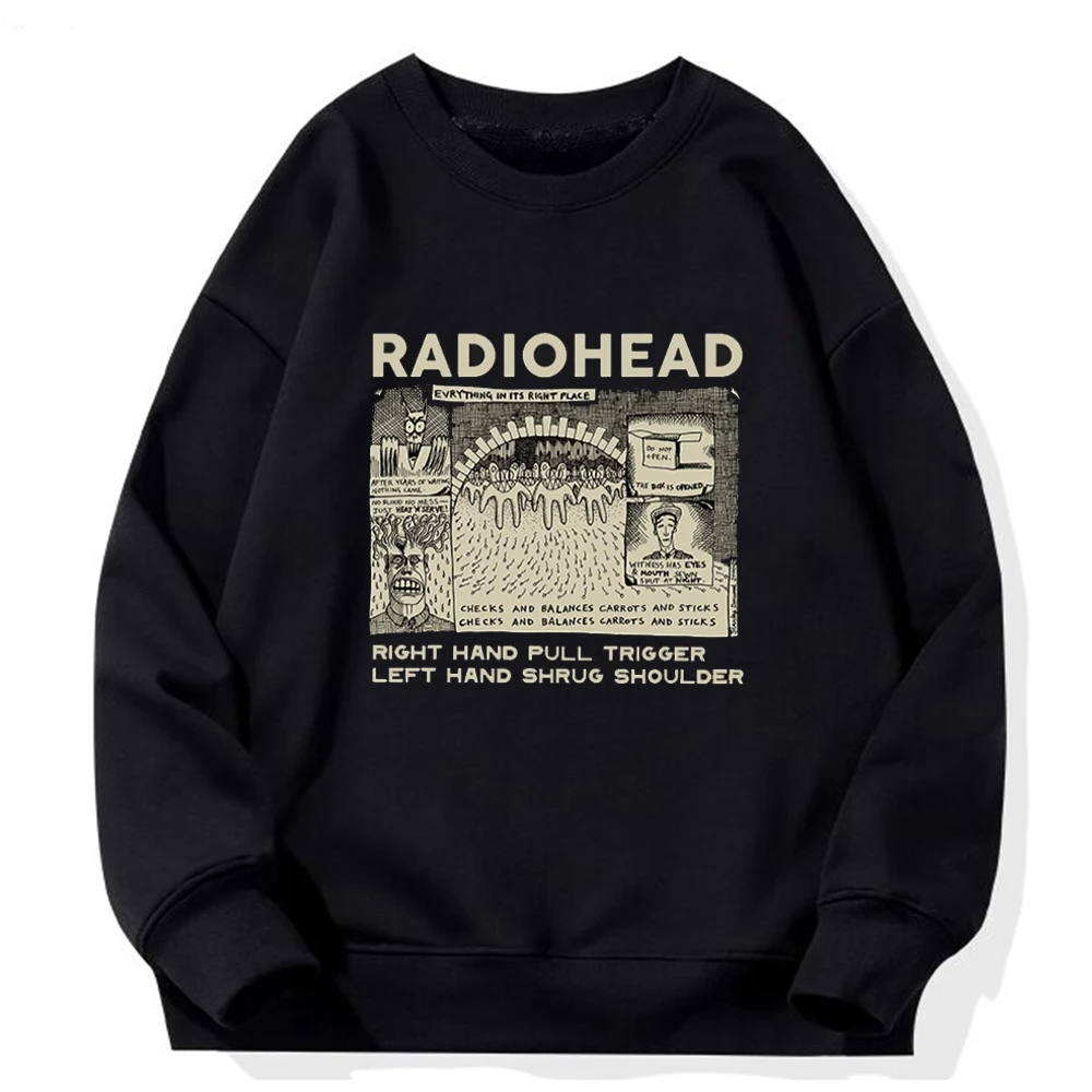 Vintage Rock Band Sweatshirts Radiohead Sweatshirt Men Rock Band