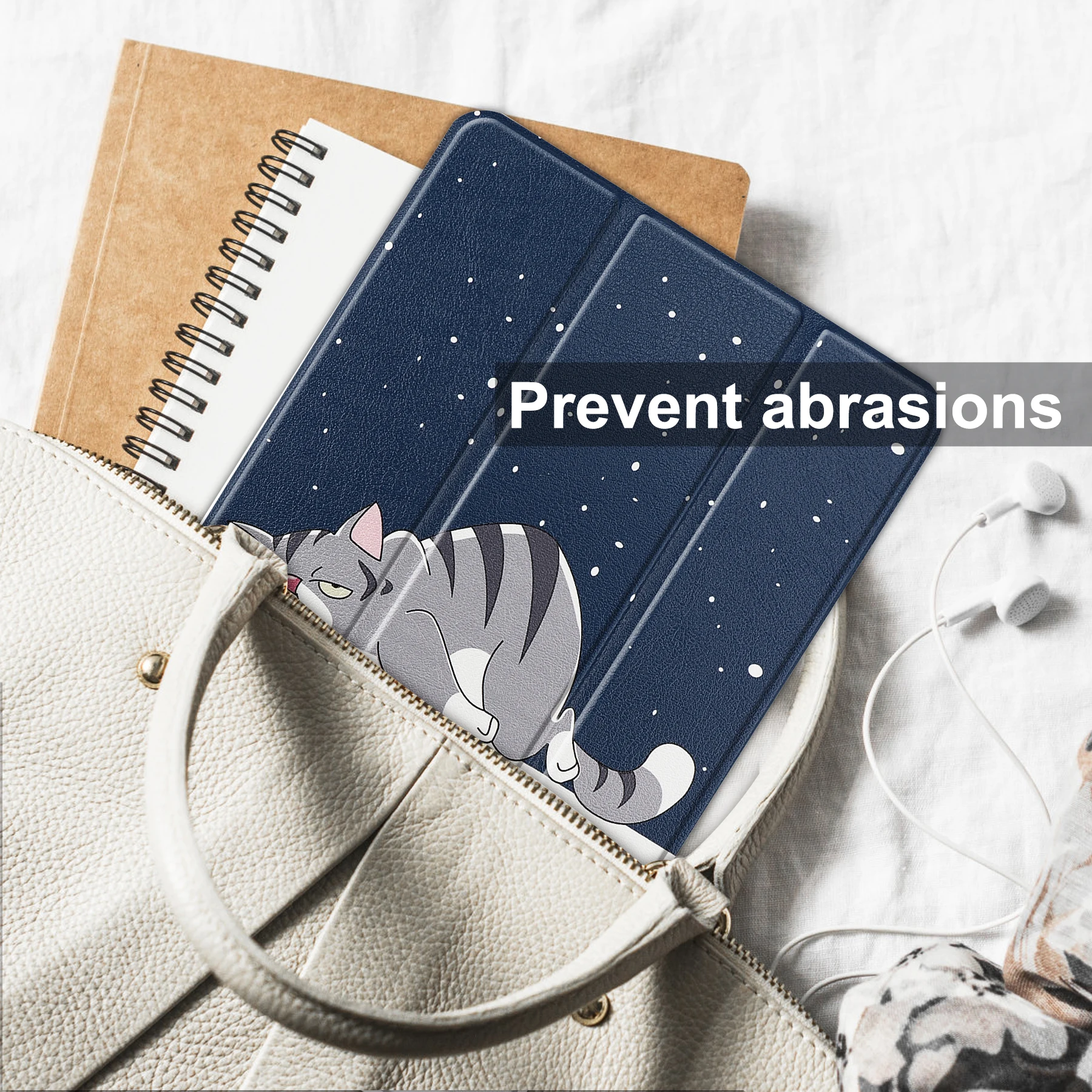 Elegant PU Leather Tri-Folding Magnetic Flip Smart Cover
