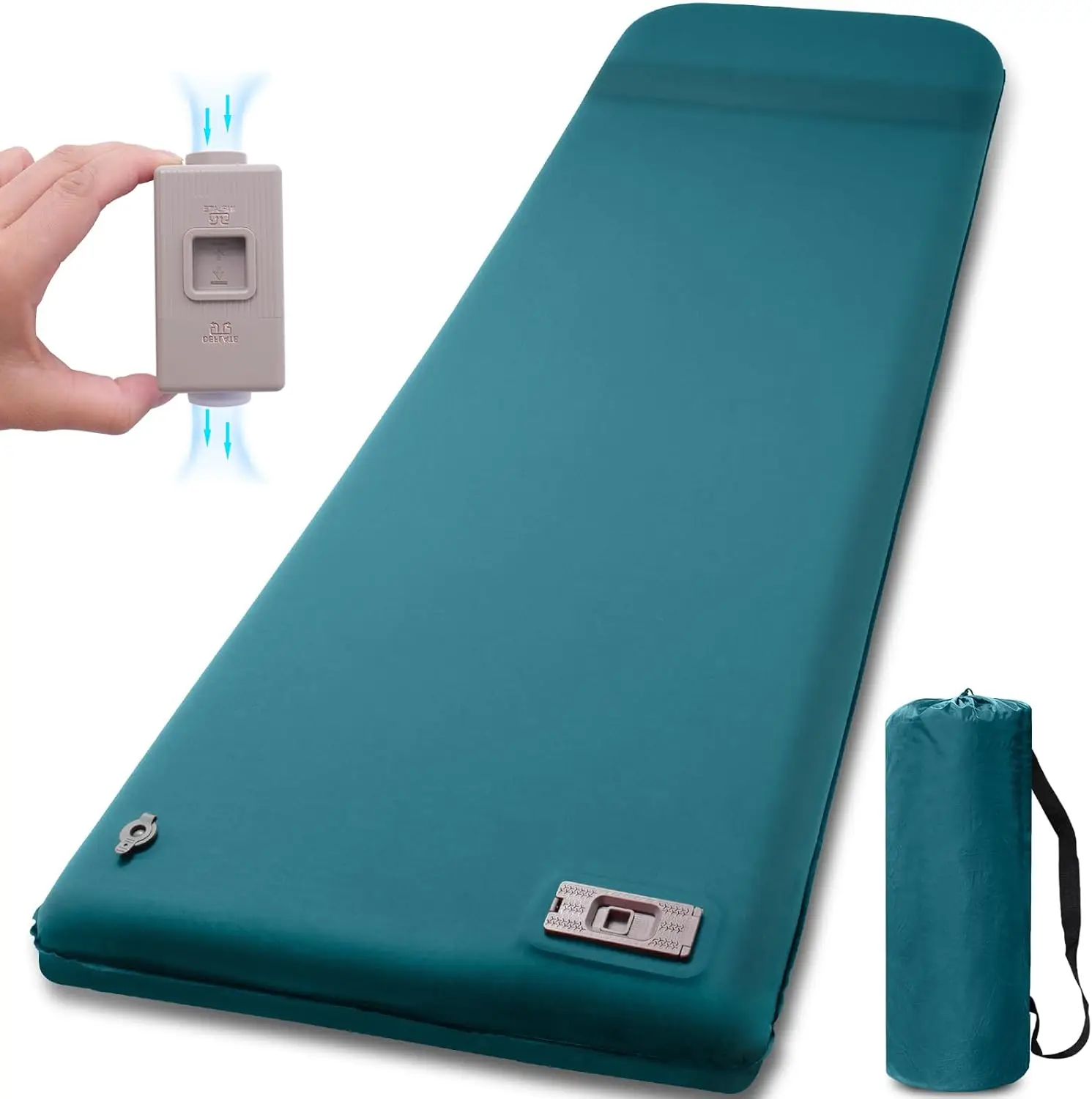 Sleeping Pad with Electric Pump,3.14"Thick Memory Foam Sleeping Mats for Camping,Easy Inflate&Deflate,9.5 R-Value