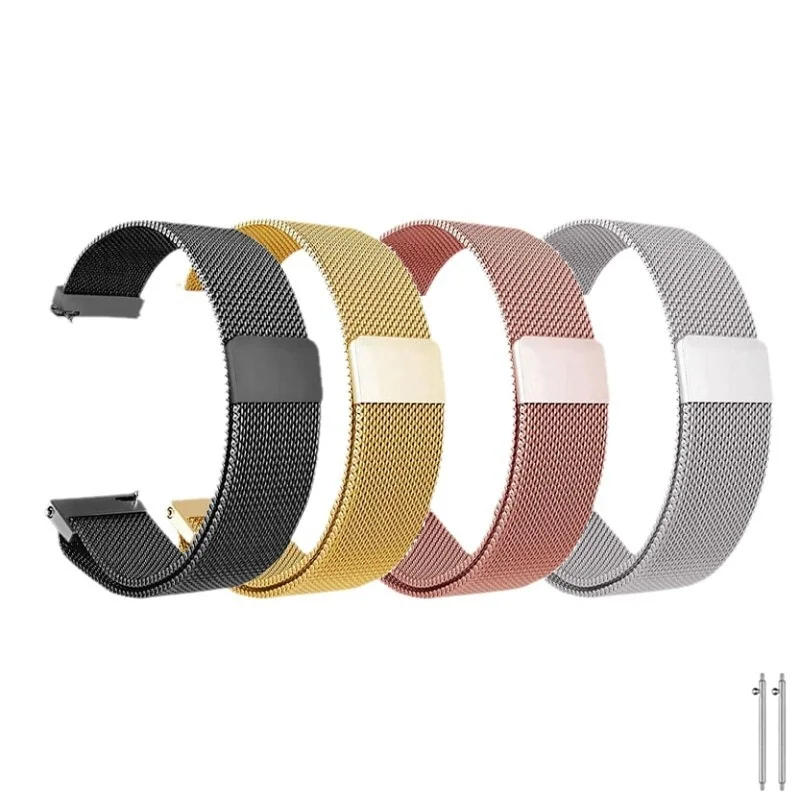 Elegant Milanese Loop Magnetic Watch Band, 22mm & 20mm, Universal Fit