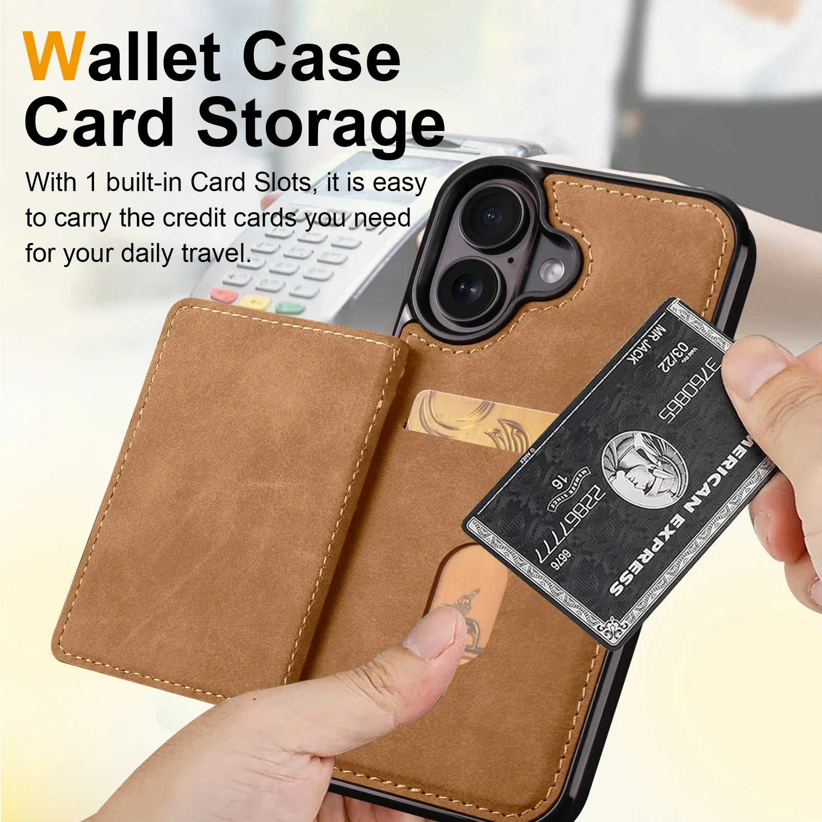 Premium Flip Leather Case with Built-in Magnetic Wallet and Card Holder