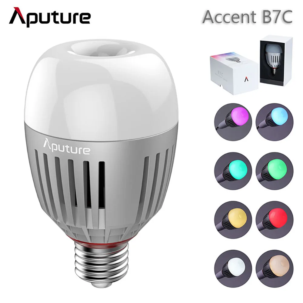 Description Picture 3 of itemAputure Accent B7C RGB Smart LED Light Bulb for Photographic Lighting Camera Dimming App Control Photography lights