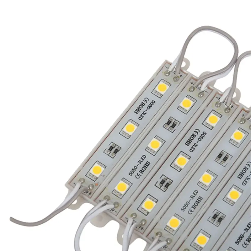 ABRE-60Pcs 5050 SMD 3 LED 모듈 LED 스트립 스트링 라이트 방수 DC 12V 따뜻한 흰색