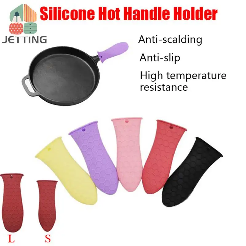 1Pcs Silicone Hot Handle Holder Potholder For Cast Iron Skillets Pans Grip Sleeve Cover Pots Pans Handle Parts pot handle cover pot handle holder